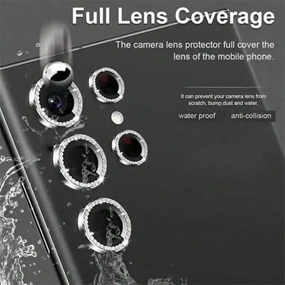Diamond Camera Lens Protector Ring Cover For Samsung Galaxy S25 Ultra 5G S24 Plus S23 S25 FE S22 Tempered Glass Protective Film