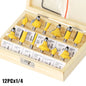1/2 inch-1/4 inch-CNC solid carbide woodworking router bit, edge trimming machine wood milling cutter, 24-35-50 pcs wood tool set
