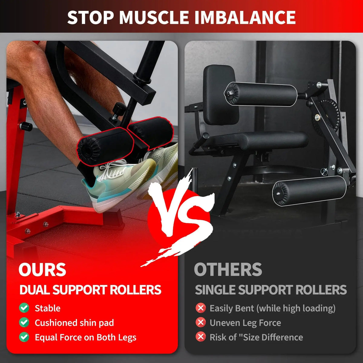 Adjustable Seated Leg Extension And Wave Machine Full Lower Body Trainer Reverse Hyper And Back Extension Home Gym Strength Equipment Black Red