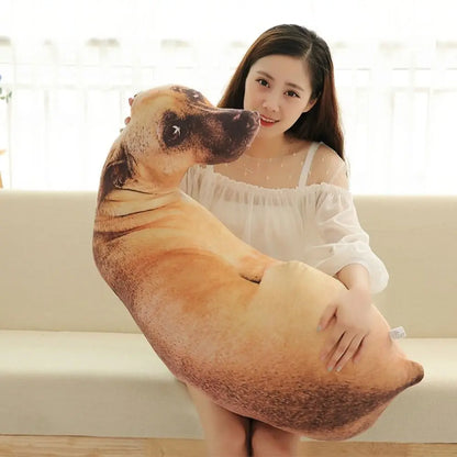 Soft Lifelike Animal Throw Pillow Hound Plush Creative Cushion 3D Dog Pillow Office