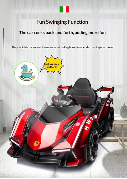 Juguete eléctrico recargable para niños de 1 a 5 años, coche de paseo con Control remoto de cuatro ruedas para niños y niñas