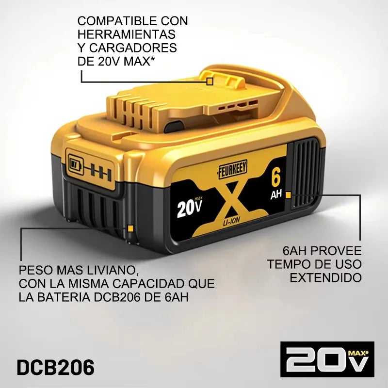 100% Original DEWALT 18V 20V 6.0Ah 5Ah, DCB206, DCB205 With Fast Charging, 20V Lithium Battery, 20V Dewalt Power Tool Battery