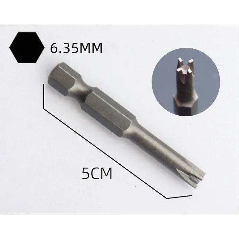 5pcs/set  Special Shaped Screwdriver Set 50mm U-shaped Y-Type Triangle Inner Cross Three Points Screwdriver Bit Tool