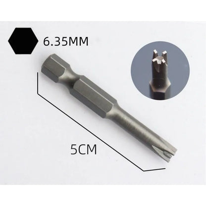 5pcs/set  Special Shaped Screwdriver Set 50mm U-shaped Y-Type Triangle Inner Cross Three Points Screwdriver Bit Tool