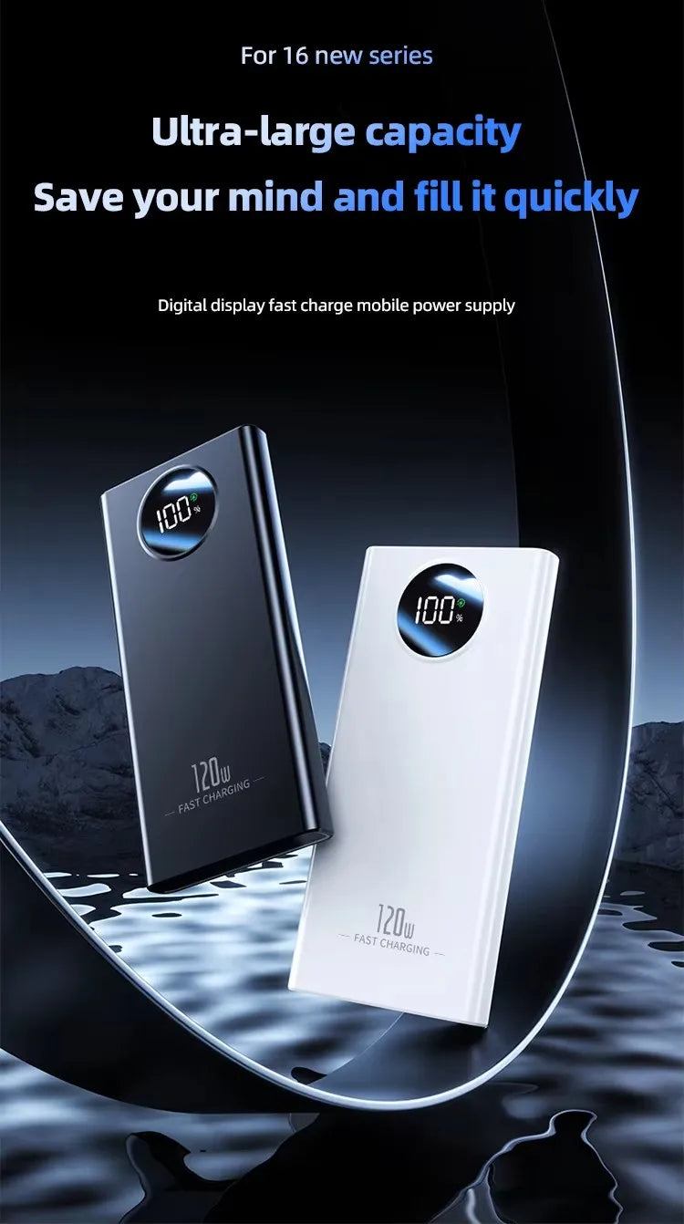 120W 80000mah Power BankSuper Fast Charging  Ultralarge Capacity For Mobile Power External Battery For Iphone Xiaomi Samsung