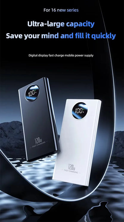 120W 80000mah Power BankSuper Fast Charging  Ultralarge Capacity For Mobile Power External Battery For Iphone Xiaomi Samsung
