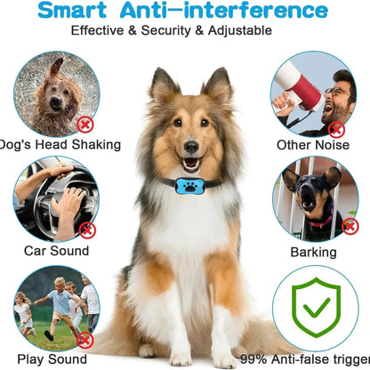 Pet Dog Anti-Barking Device USB Rechargeable Dog Training Collar Ultrasonic Stop Barking Vibration Anti-Bark Collar
