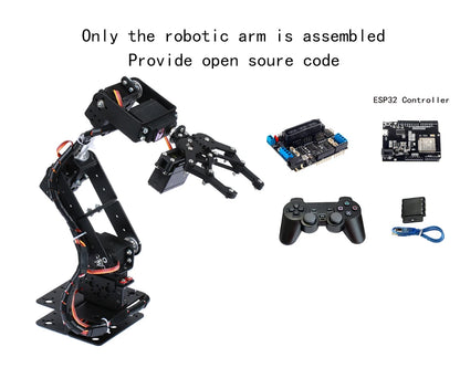 Kit de Brazo Robótico de 6 Grados de Libertad, Kit de Brazo Robótico Programable DIY para Arduino Raspberry Pi Robot para UNO/ESP32, Código Abierto y Tutorial
