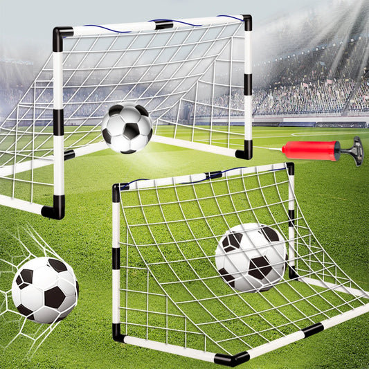 Juguetes Deportivos de Fútbol, Portería de Fútbol Plegable para Niños con Bomba y Balón, Regalo de Entrenamiento de Fútbol para Césped al Aire Libre para Niños
