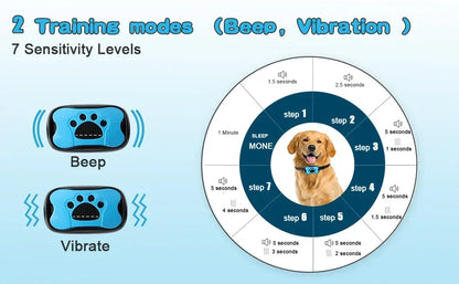 Pet Dog Anti-Barking Device USB Rechargeable Dog Training Collar Ultrasonic Stop Barking Vibration Anti-Bark Collar