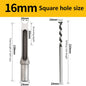 HSS Square Hole Drill Set - Auger Mortising Chisel Bit, Woodworking Drilling Tool, For DIY Furniture 1pc