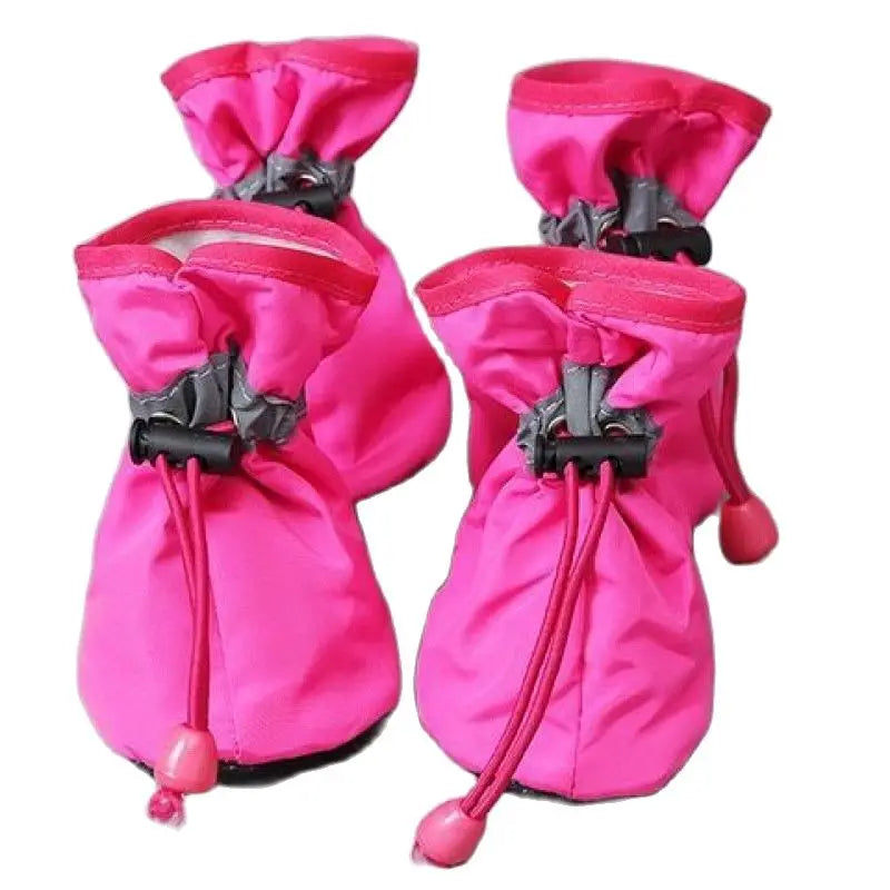 4pcs/set Waterproof Pet Dog Shoes Anti-slip Rain Boots Footwear for Small Cats Dogs Puppy Pet Booties Pet Paw Accessories