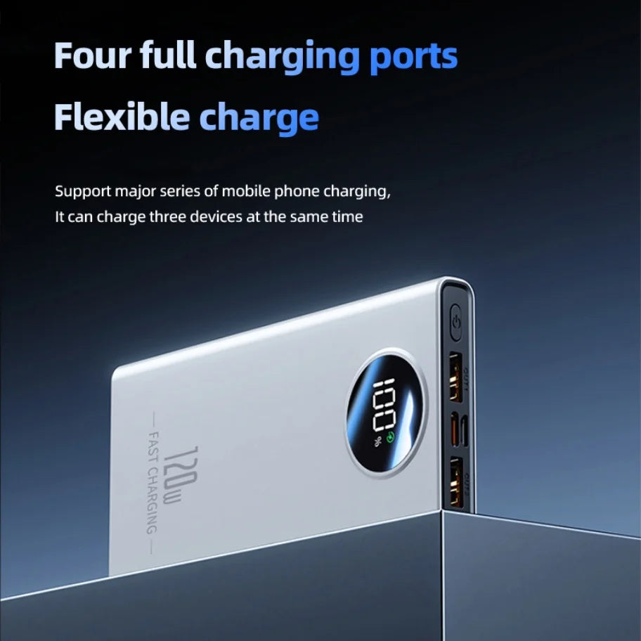 120W 80000mah Power BankSuper Fast Charging  Ultralarge Capacity For Mobile Power External Battery For Iphone Xiaomi Samsung