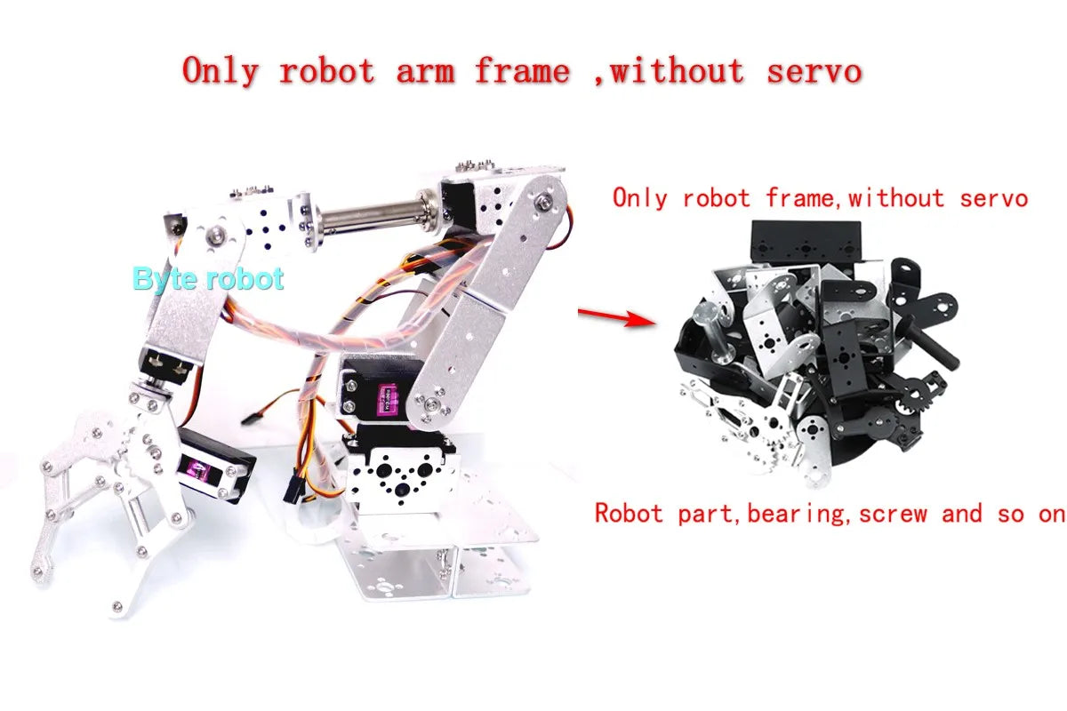 Kit de Brazo Robótico de 6 Grados de Libertad, Kit de Brazo Robótico Programable DIY para Arduino Raspberry Pi Robot para UNO/ESP32, Código Abierto y Tutorial