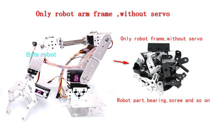 Kit de Brazo Robótico de 6 Grados de Libertad, Kit de Brazo Robótico Programable DIY para Arduino Raspberry Pi Robot para UNO/ESP32, Código Abierto y Tutorial