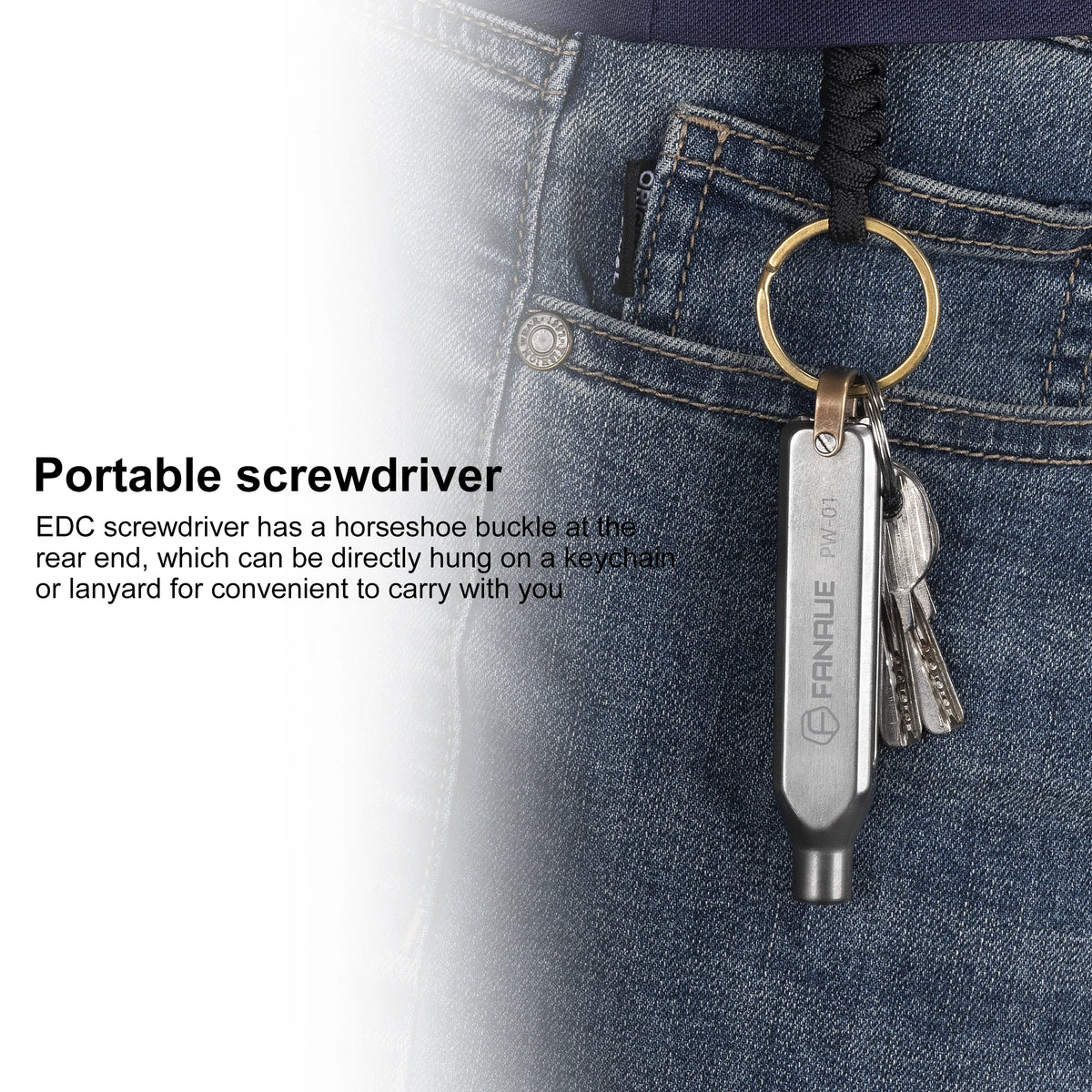 FANAUE Multifunctional Magnetic Keychain Mini Portable Folding Screwdriver Repair Tool Combination Pendant Portable Cross One