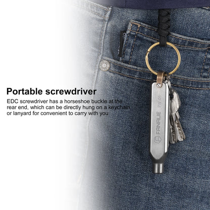 FANAUE Multifunctional Magnetic Keychain Mini Portable Folding Screwdriver Repair Tool Combination Pendant Portable Cross One