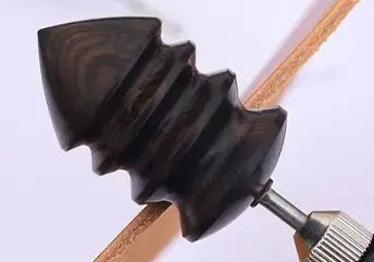 Black Ebony Wood Leather Burnisher Polished Rods, Leather Craft Edge Slicker Tool, Electric Polished Tip Head DIY Rotary Sets