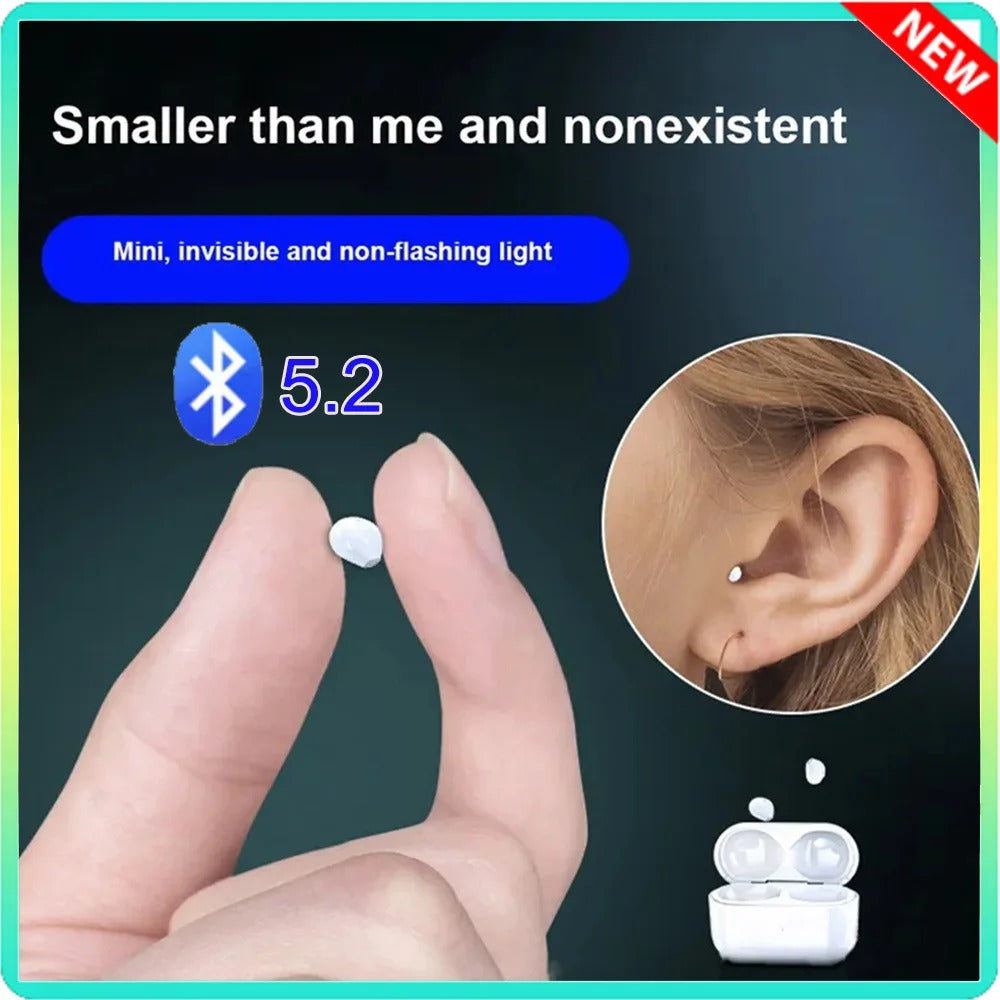 Invisible Earbuds Mini Headphones V5.2 Bluetooth TWS