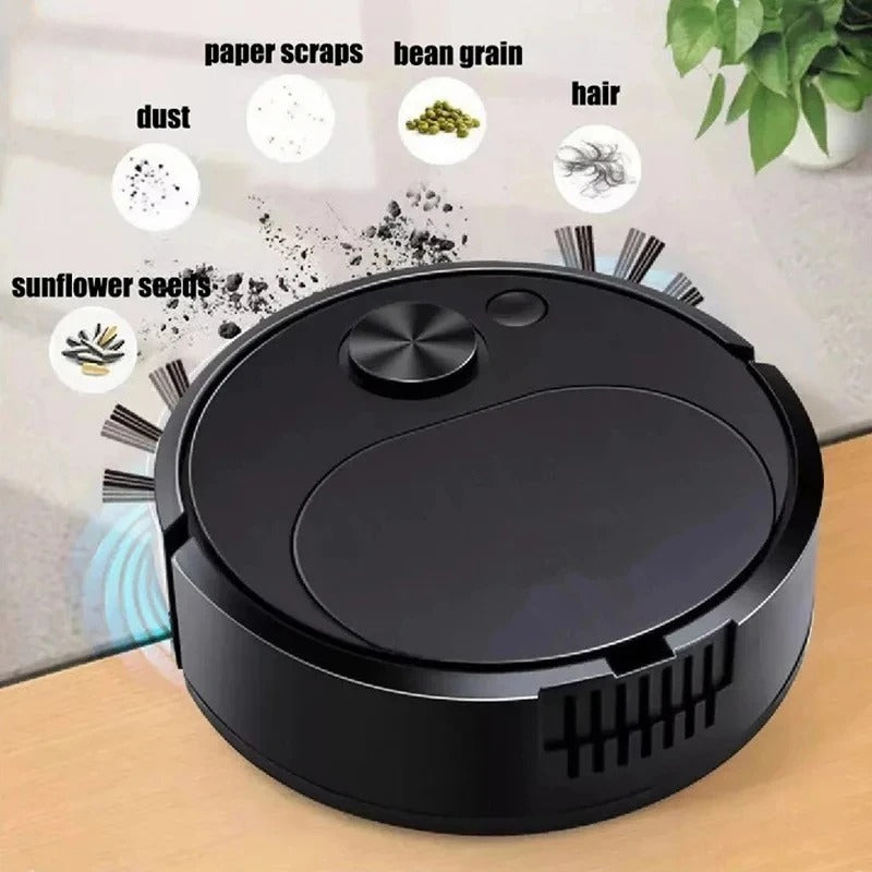 3-in-1 Automatic Electric Floor Vacuum Cleaner, USB Rechargeable, Cordless, for Home and Office Cleaning