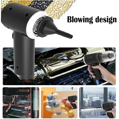 9000Pa Wireless Car Vacuum Cleaner, 1200mAh USB Charging Portable Cleaning Device, Mini Wet and Dry Vacuum for Home