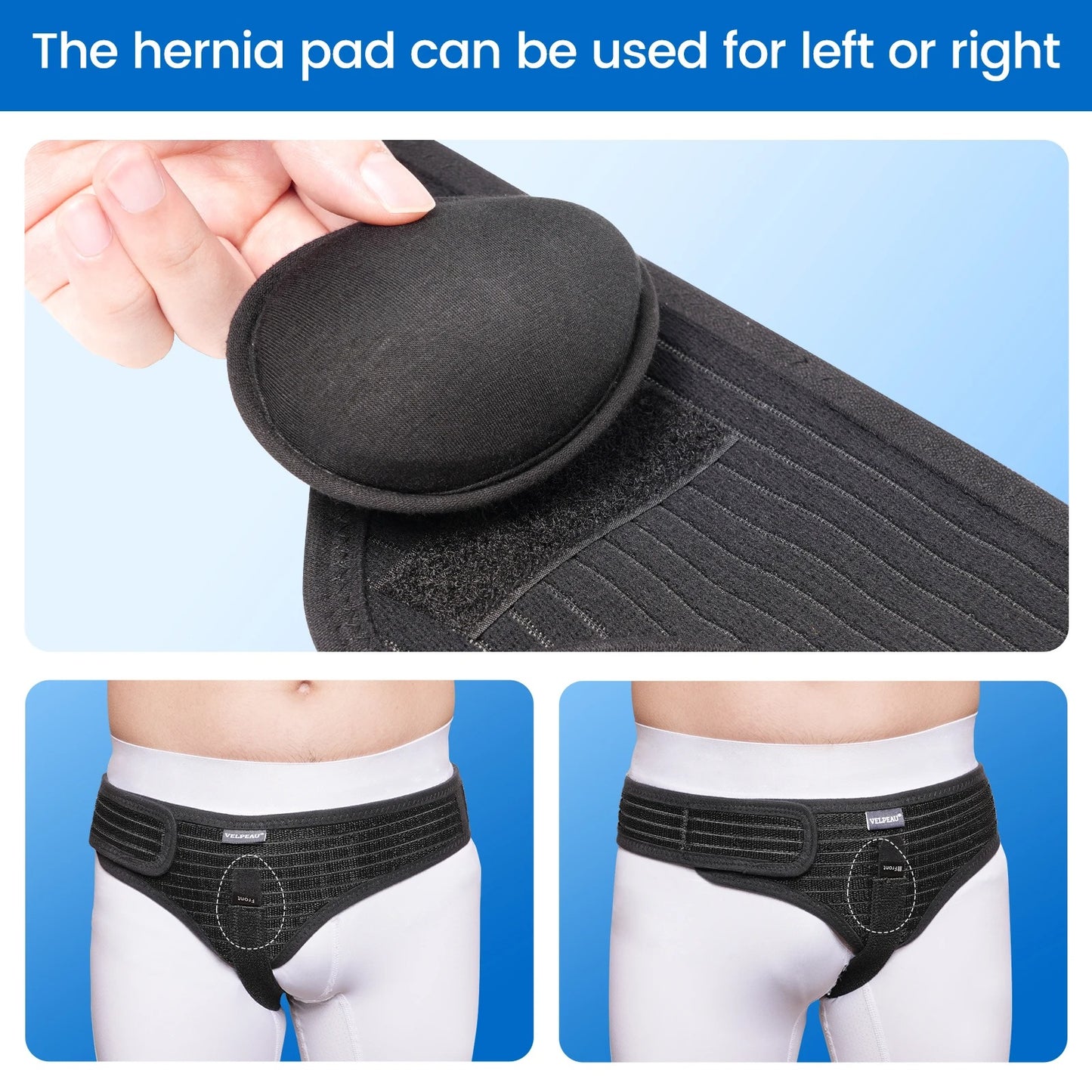 Hernia belt for left/right side