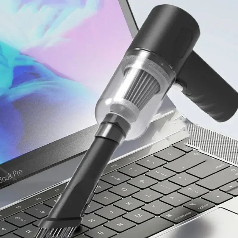 9000Pa Wireless Car Vacuum Cleaner, 1200mAh USB Charging Portable Cleaning Device, Mini Wet and Dry Vacuum for Home