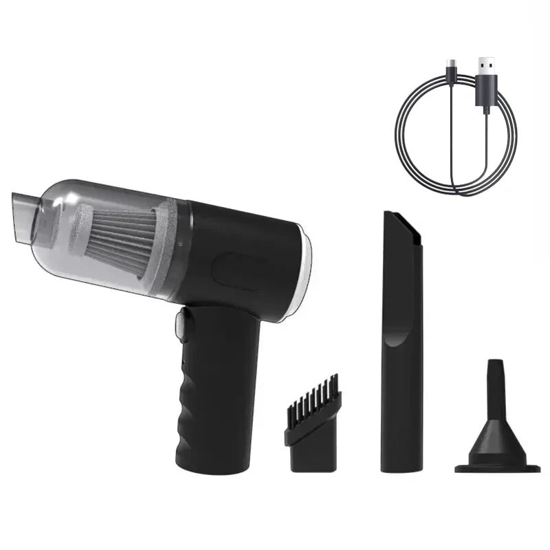 9000Pa Wireless Car Vacuum Cleaner, 1200mAh USB Charging Portable Cleaning Device, Mini Wet and Dry Vacuum for Home