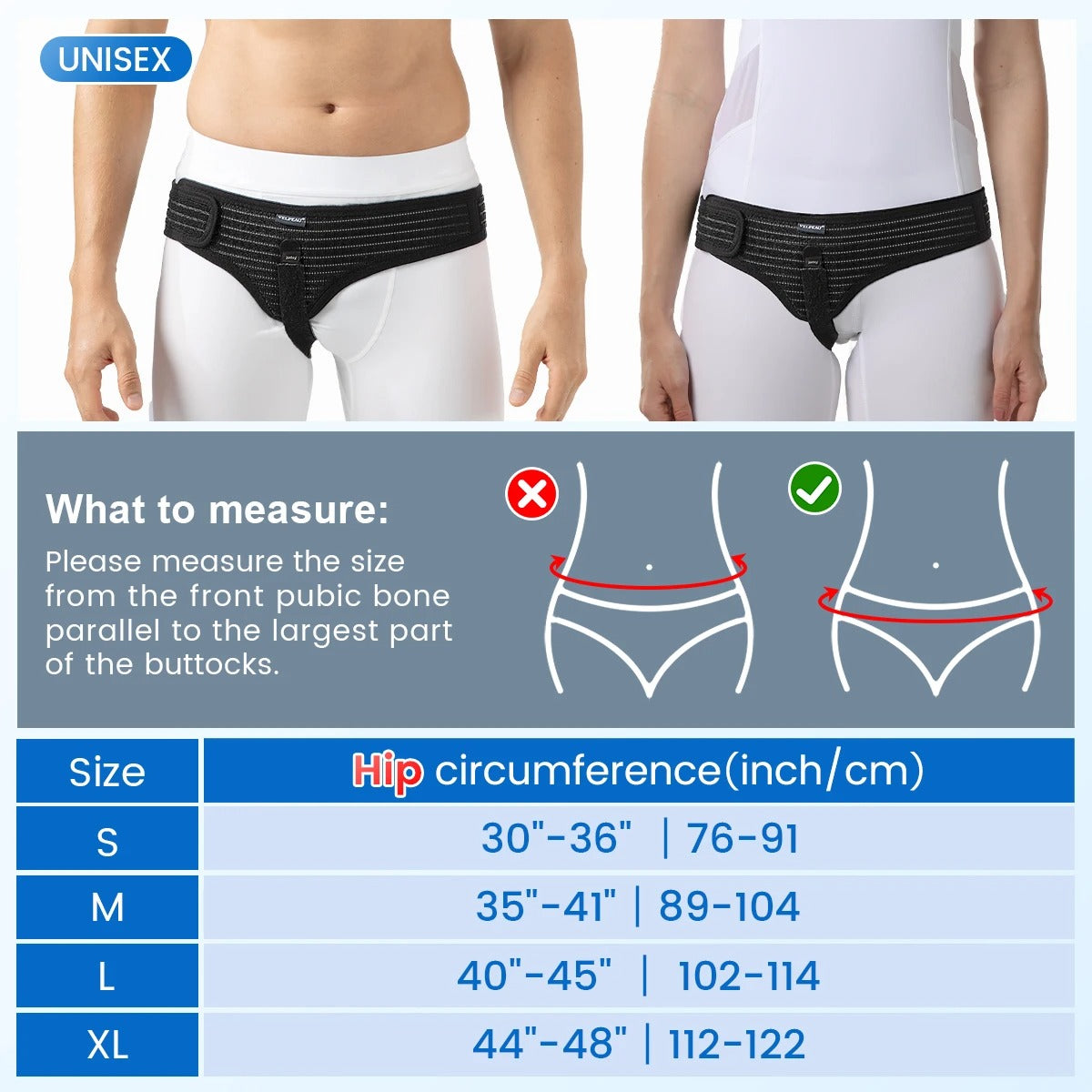 Hernia belt for left/right side