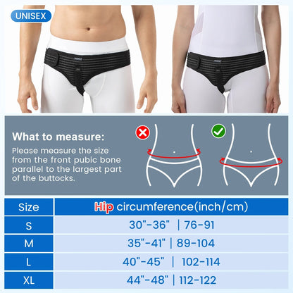 Hernia belt for left/right side