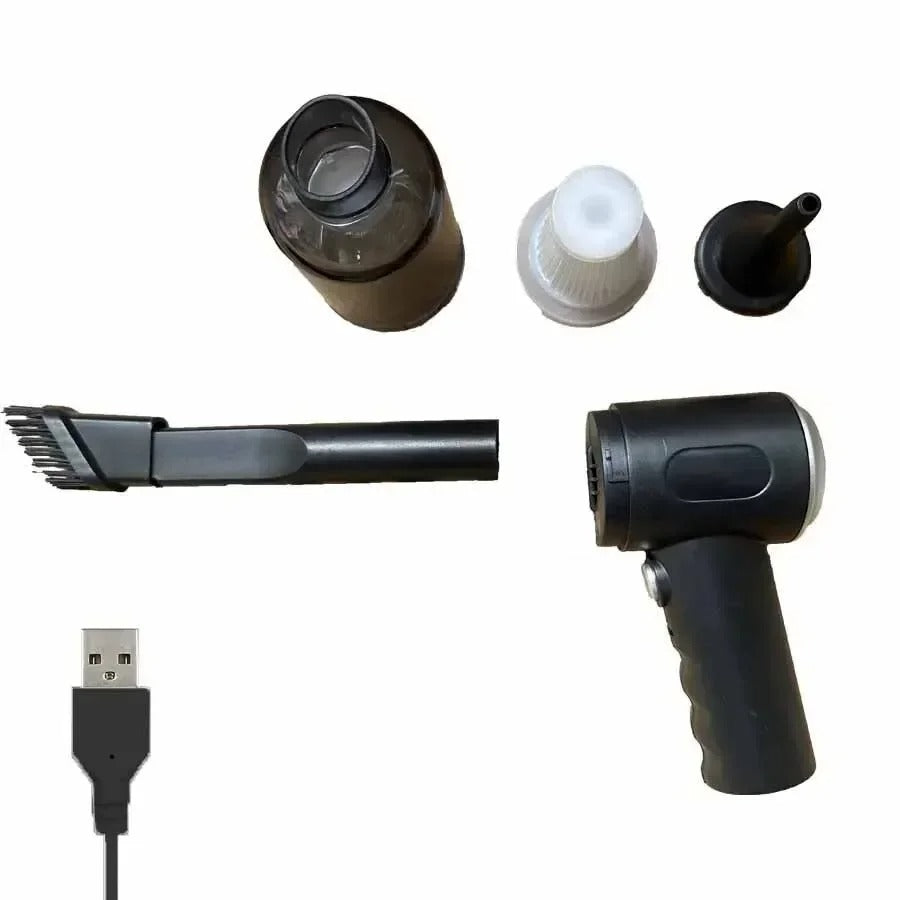 9000Pa Wireless Car Vacuum Cleaner, 1200mAh USB Charging Portable Cleaning Device, Mini Wet and Dry Vacuum for Home